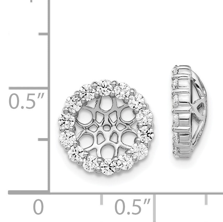 14k White Gold 1 carat Diamond Circle Earring Jackets