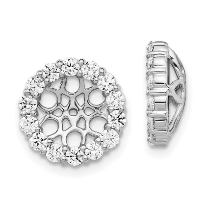14k White Gold 1 carat Diamond Circle Earring Jackets