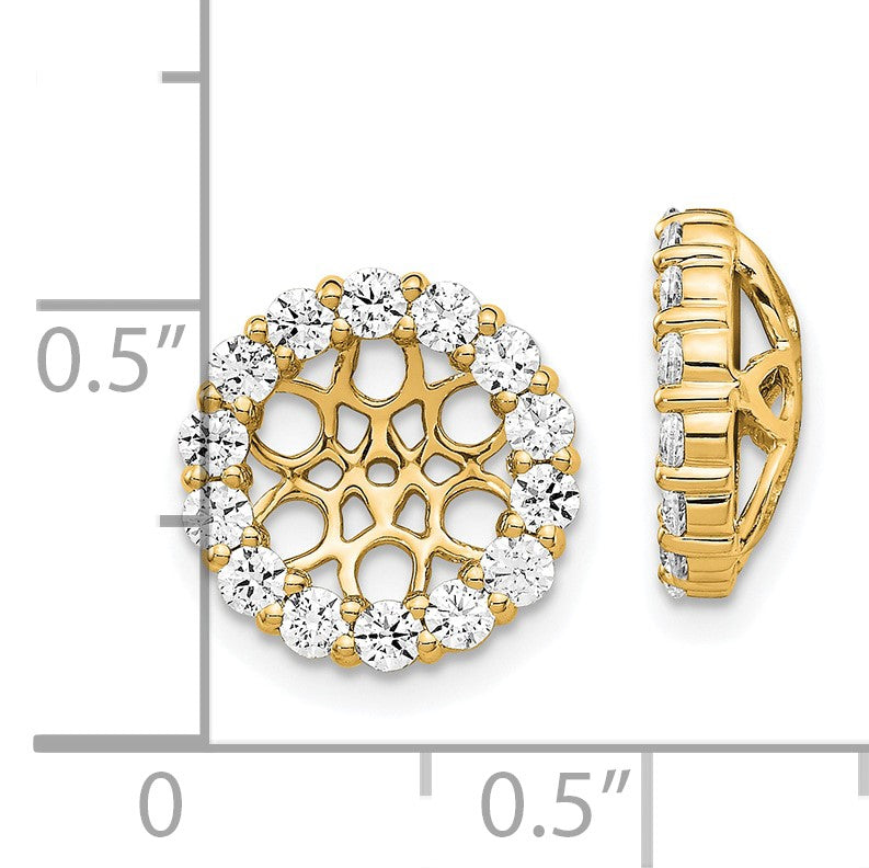 14k 1 carat Diamond Circle Earring Jackets