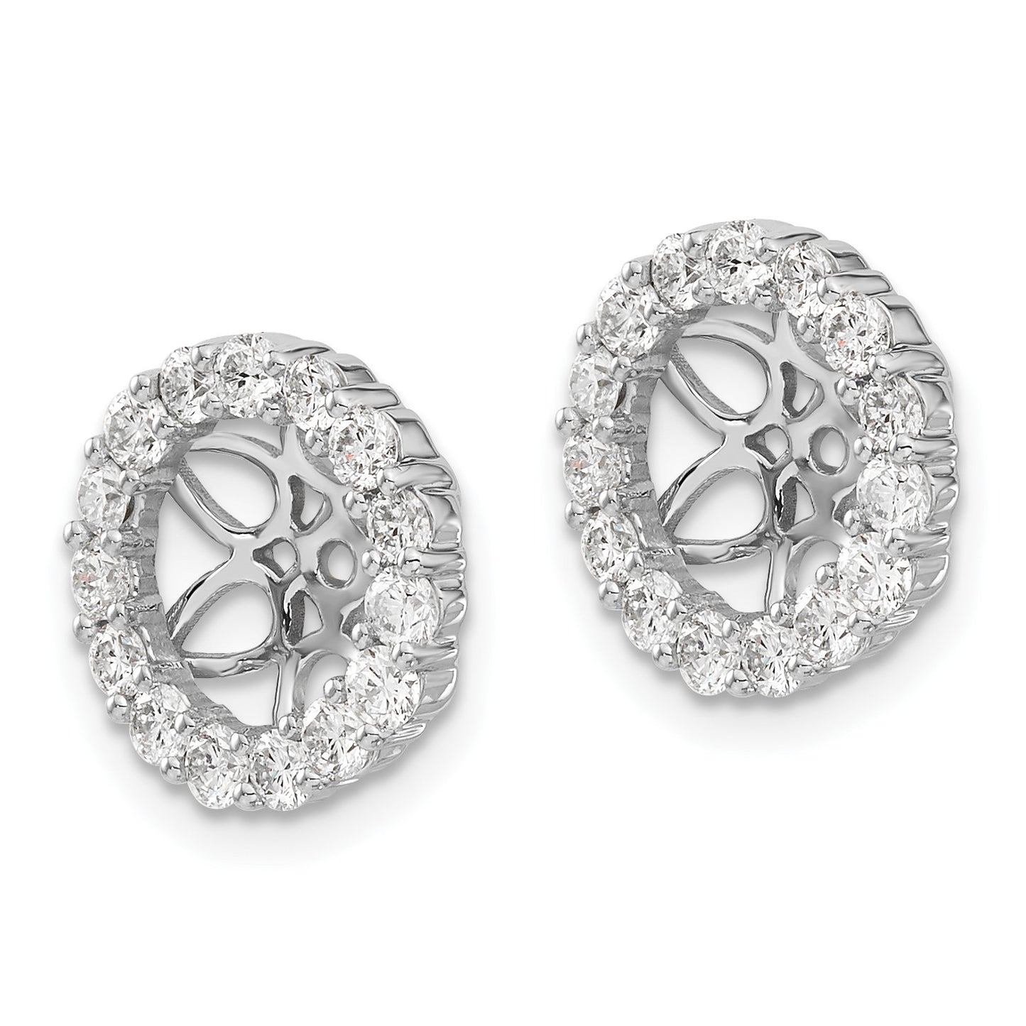 14k White Gold 1.05 carat Diamond Circle Earring Jackets