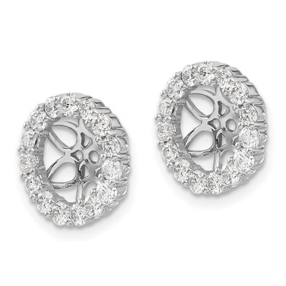 14k White Gold 1.05 carat Diamond Circle Earring Jackets