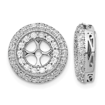 14k White Gold 1 carat Diamond Double Circle Earring Jackets