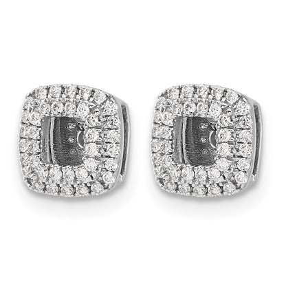 14k White Gold 1/4 carat Diamond Square Earring Jackets