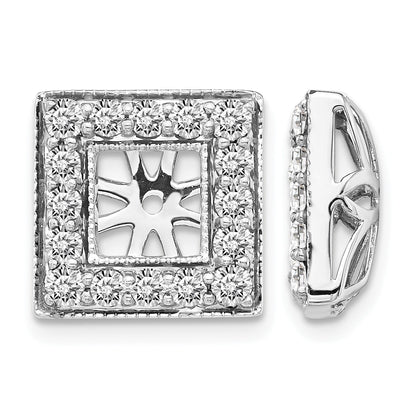 14k White Gold 7/8 carat Diamond Square Earring Jackets