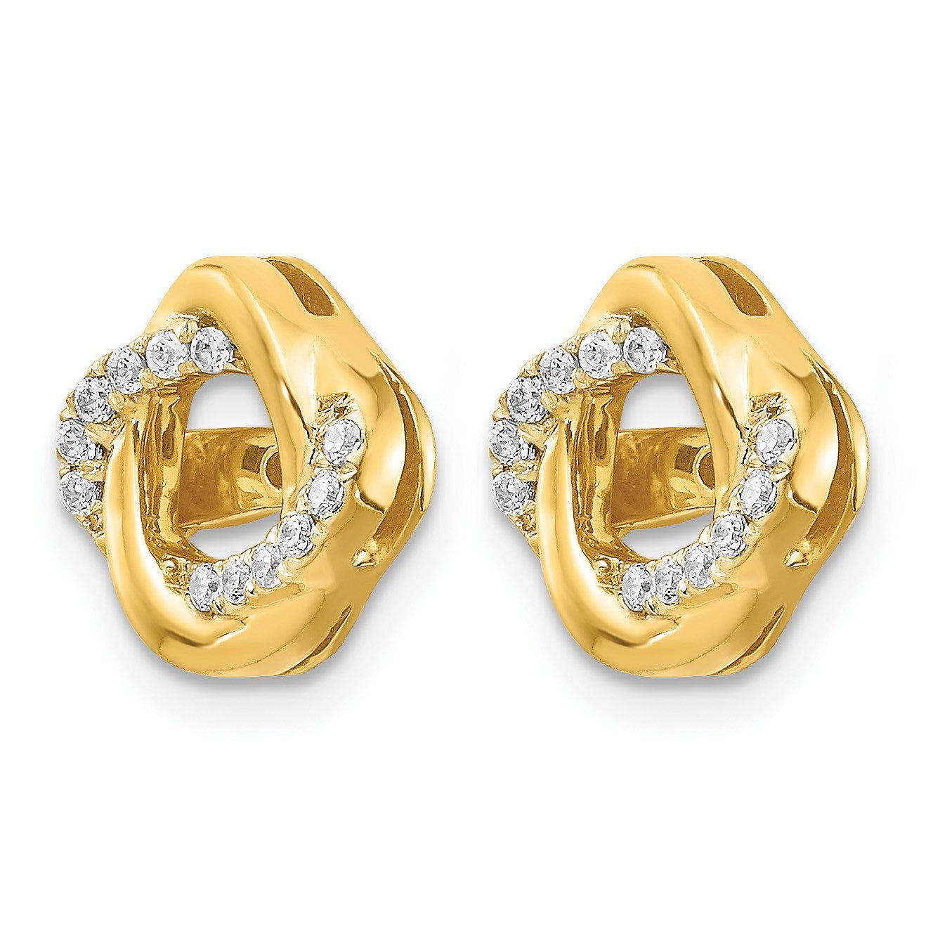 14k 1/8 carat Diamond Twisted Earring Jackets