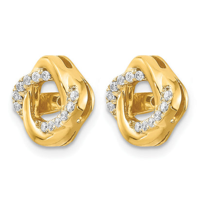 14k 1/8 carat Diamond Twisted Earring Jackets