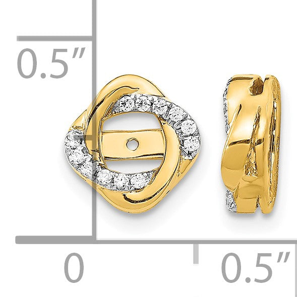 14k 1/8 carat Diamond Twisted Earring Jackets