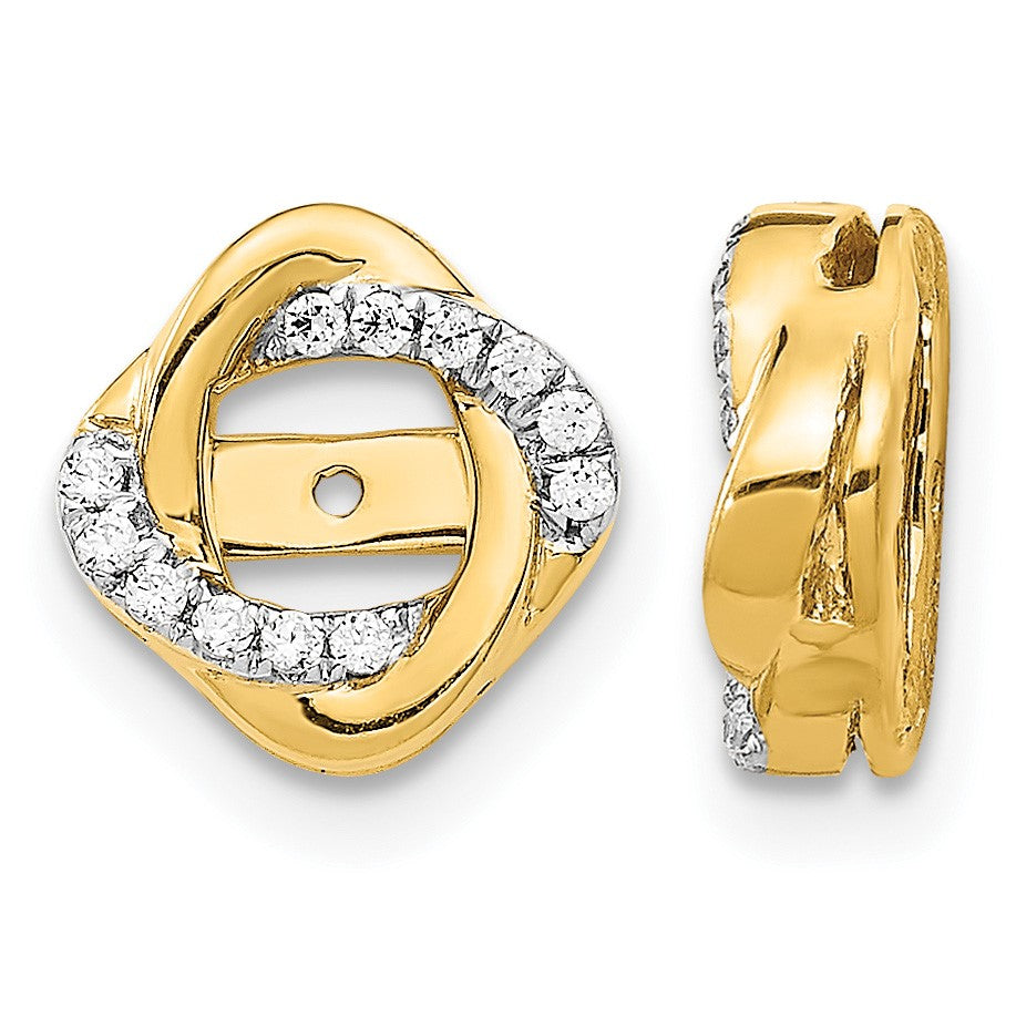 14k 1/8 carat Diamond Twisted Earring Jackets