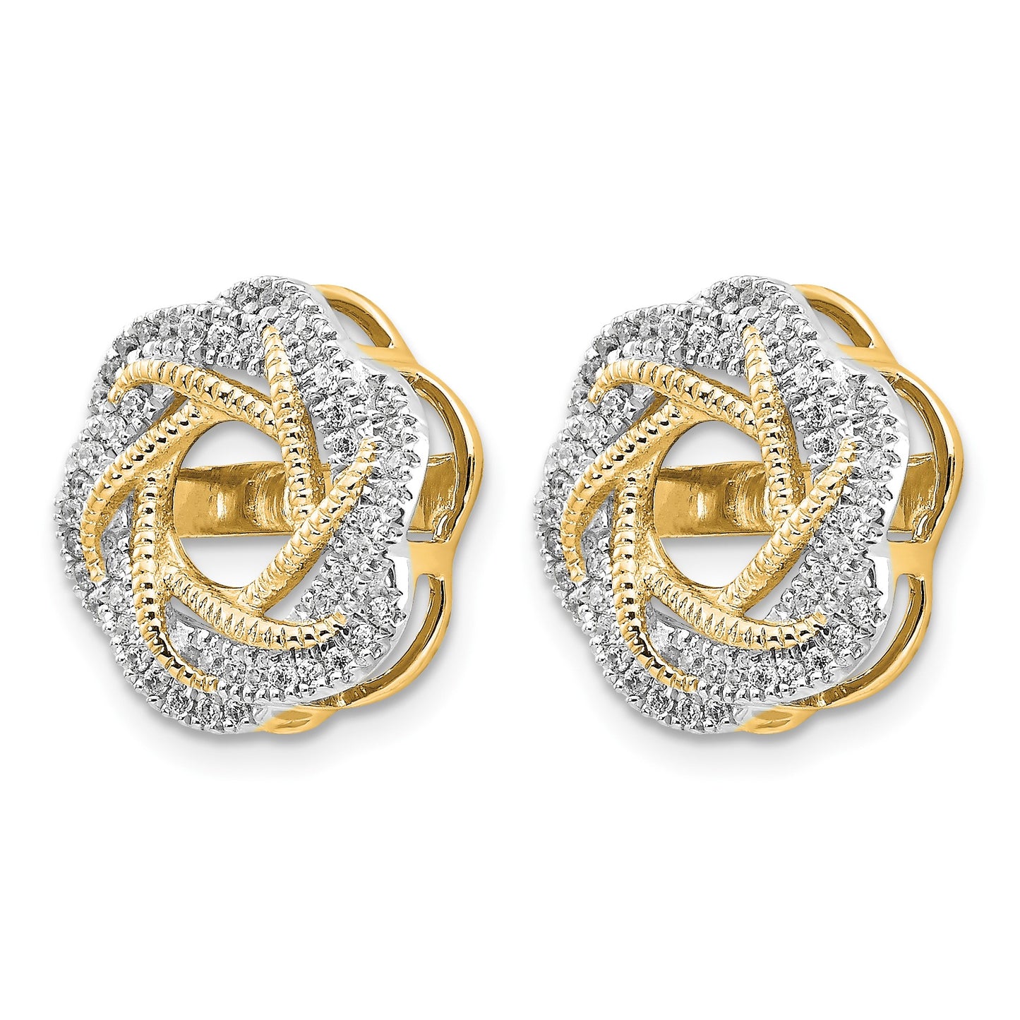 14k 1/3 carat Diamond Twist Earring Jackets
