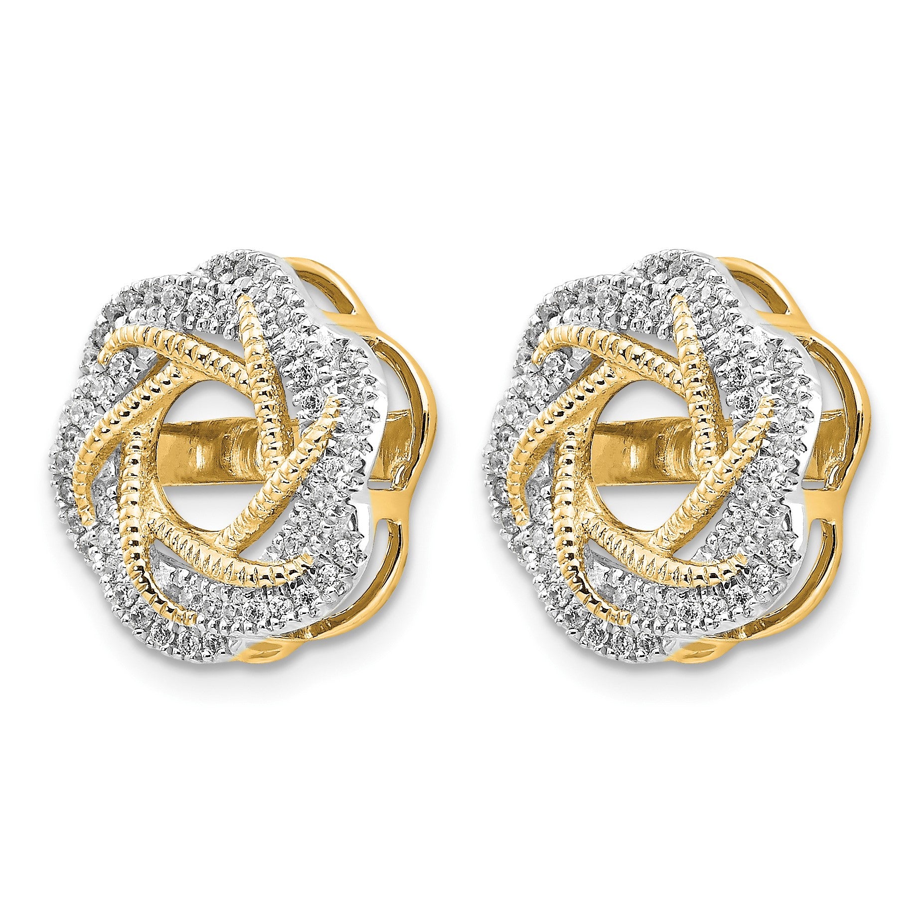 14k 1/3 carat Diamond Twist Earring Jackets