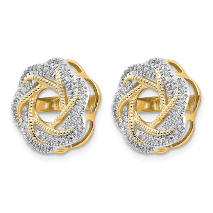 14k 1/3 carat Diamond Twist Earring Jackets