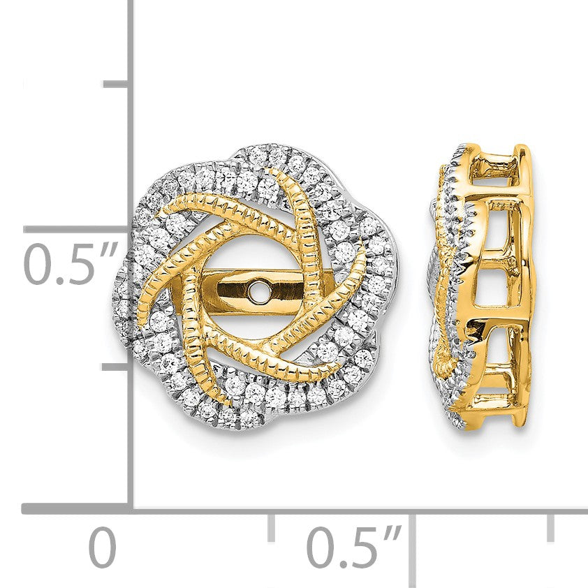 14k 1/3 carat Diamond Twist Earring Jackets