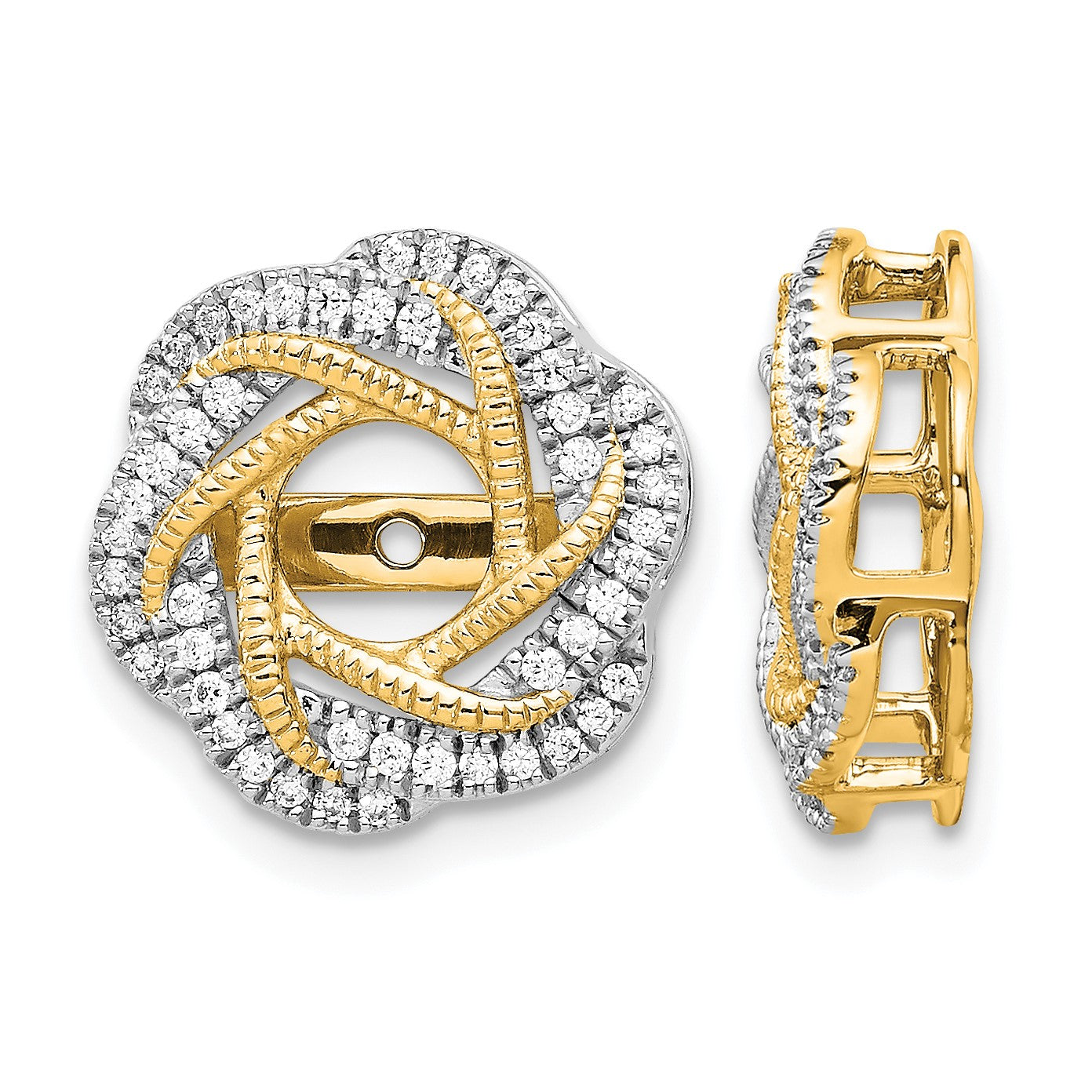 14k 1/3 carat Diamond Twist Earring Jackets