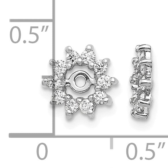 14k White Gold 3/8 carat AA Diamond Fancy Earring Jackets
