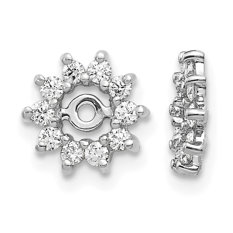 14k White Gold 3/8 carat AA Diamond Fancy Earring Jackets