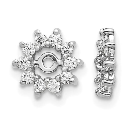 14k White Gold 3/8 carat AA Diamond Fancy Earring Jackets