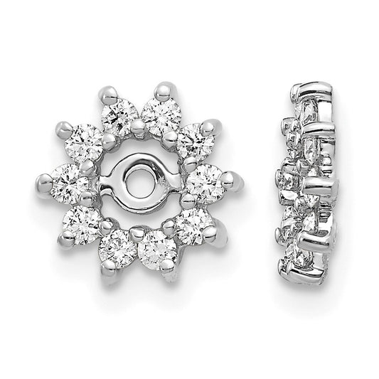 14k White Gold 3/8 carat AA Diamond Fancy Earring Jackets