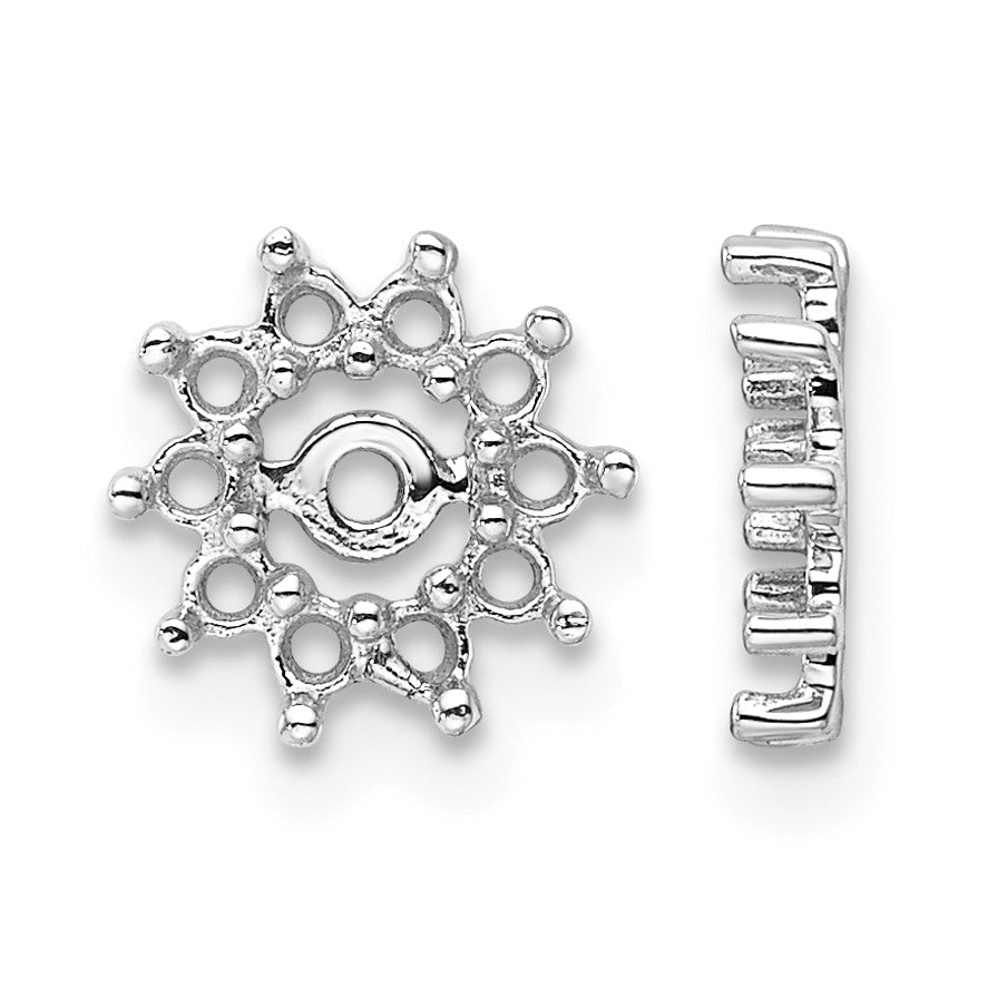 14k White Gold Fancy Diamond Earring Jacket Mountings