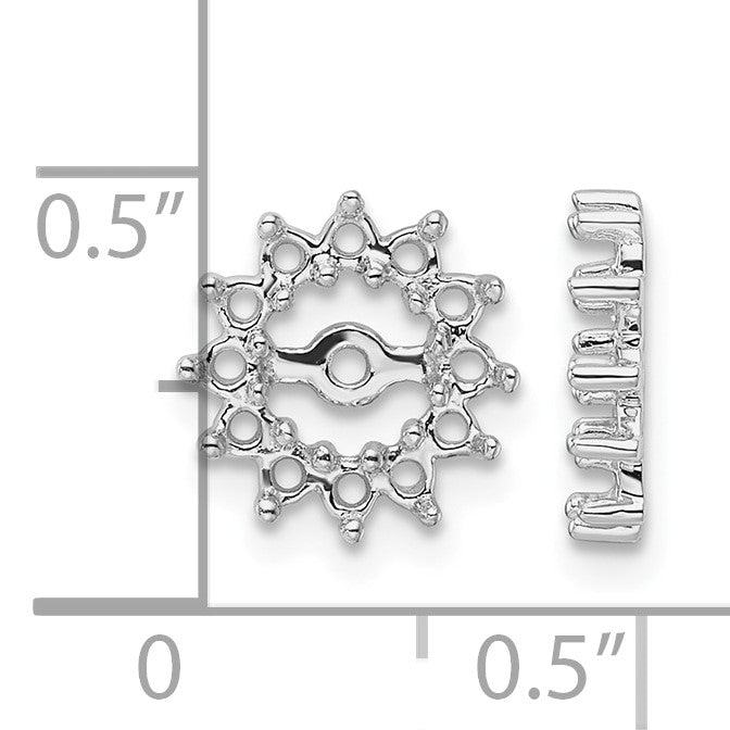 14k White Gold Fancy Diamond Earring Jacket Mountings