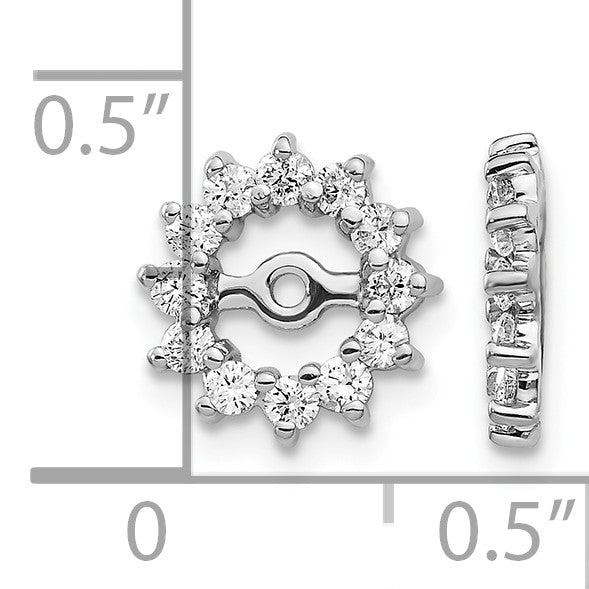 14k White Gold 1/2 carat AA Diamond Earring Jackets