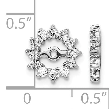 14k White Gold 1/2 carat AA Diamond Earring Jackets