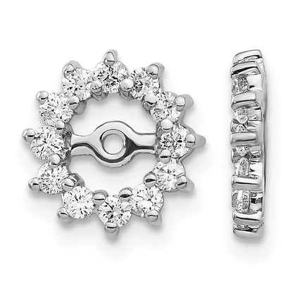 14k White Gold 1/2 carat AA Diamond Earring Jackets