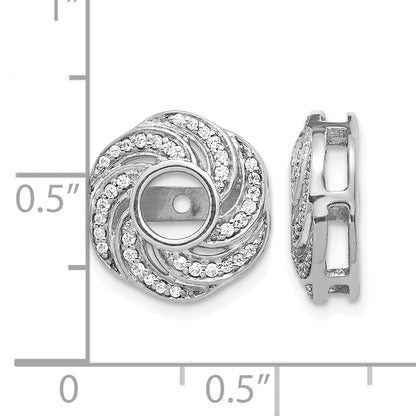 14k White Gold 1/4 carat Diamond Swirl Earring Jackets