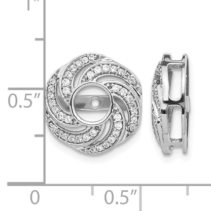14k White Gold 1/3 carat Diamond Swirl Earring Jackets