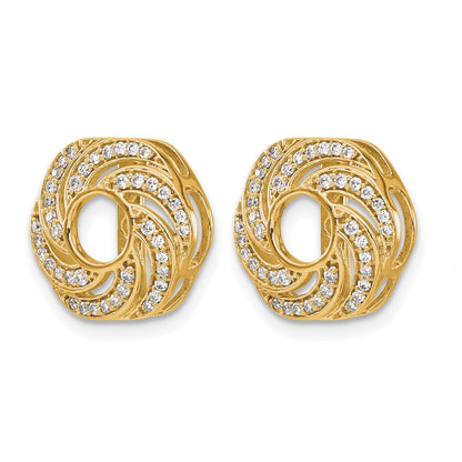 14k 1/3 carat Diamond Swirl Earring Jackets