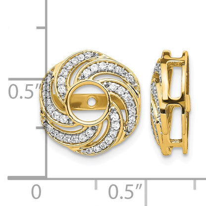 14k 1/3 carat Diamond Swirl Earring Jackets