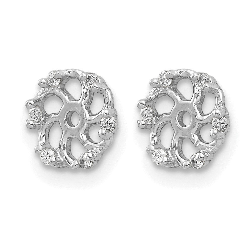 14k White Gold 1/20 carat AA Diamond Earring Jackets