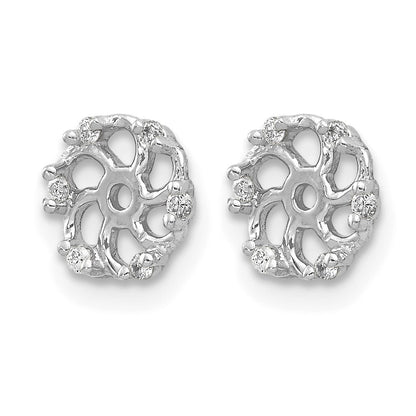 14k White Gold 1/20 carat AA Diamond Earring Jackets