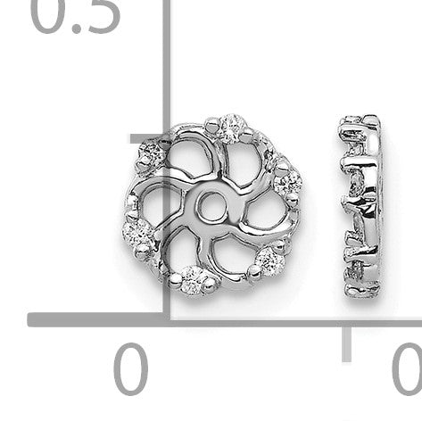 14k White Gold 1/20 carat AA Diamond Earring Jackets