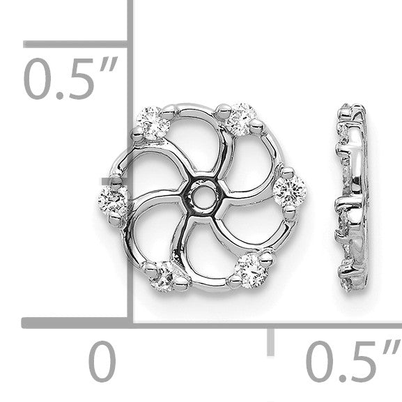 14k White Gold 1/5 carat AA Diamond Earring Jackets