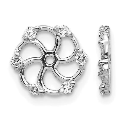 14k White Gold 1/5 carat AA Diamond Earring Jackets