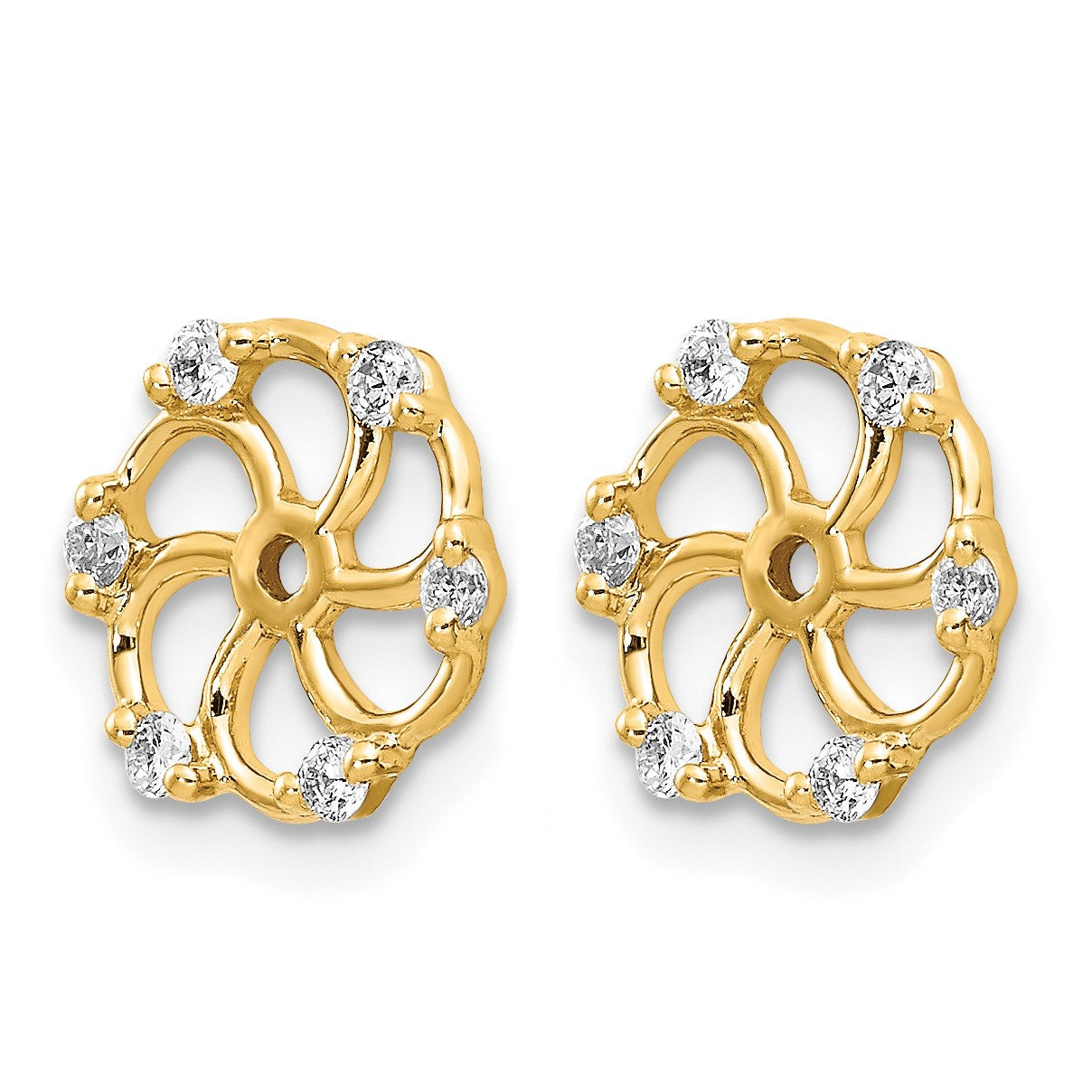 14k 1/5 carat AA Diamond Earring Jackets