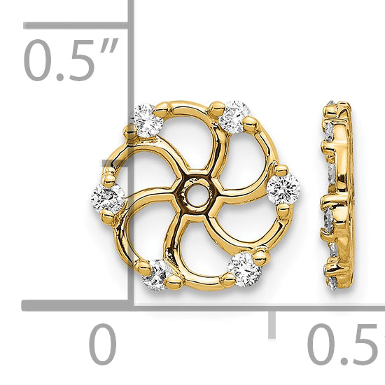 14k 1/5 carat AA Diamond Earring Jackets
