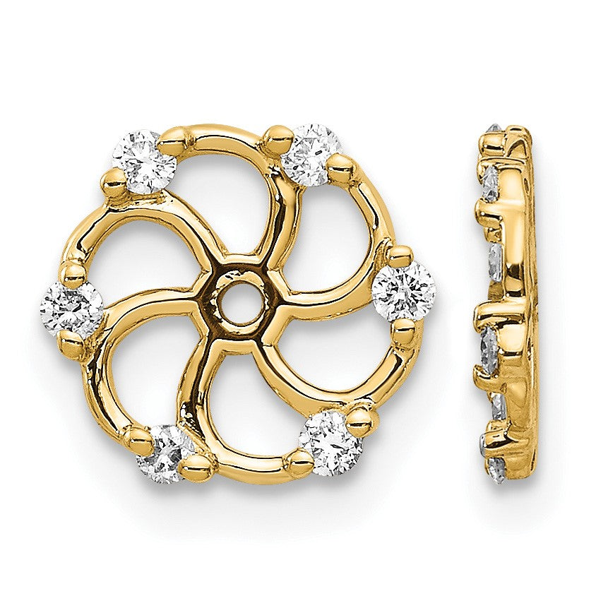 14k 1/5 carat AA Diamond Earring Jackets