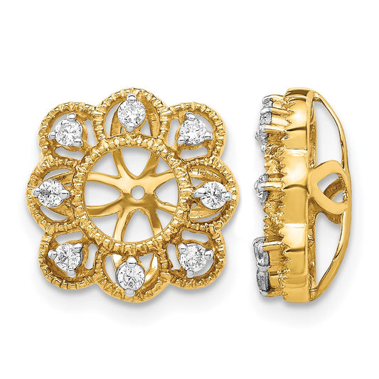 14k Fancy 1/4 carat Diamond Earring Jackets