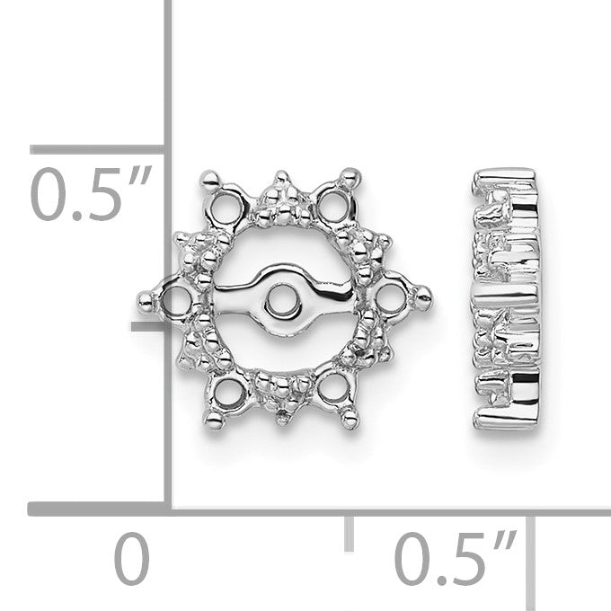 14k White Gold Fancy Diamond Earring Jacket Mountings