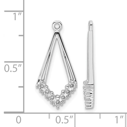 14k White Gold Kite-Shaped Diamond Earring Jacket Mountings