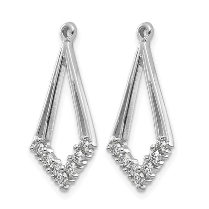 14k White Gold 1/4 carat AA Diamond Kite-Shaped Earring Jackets