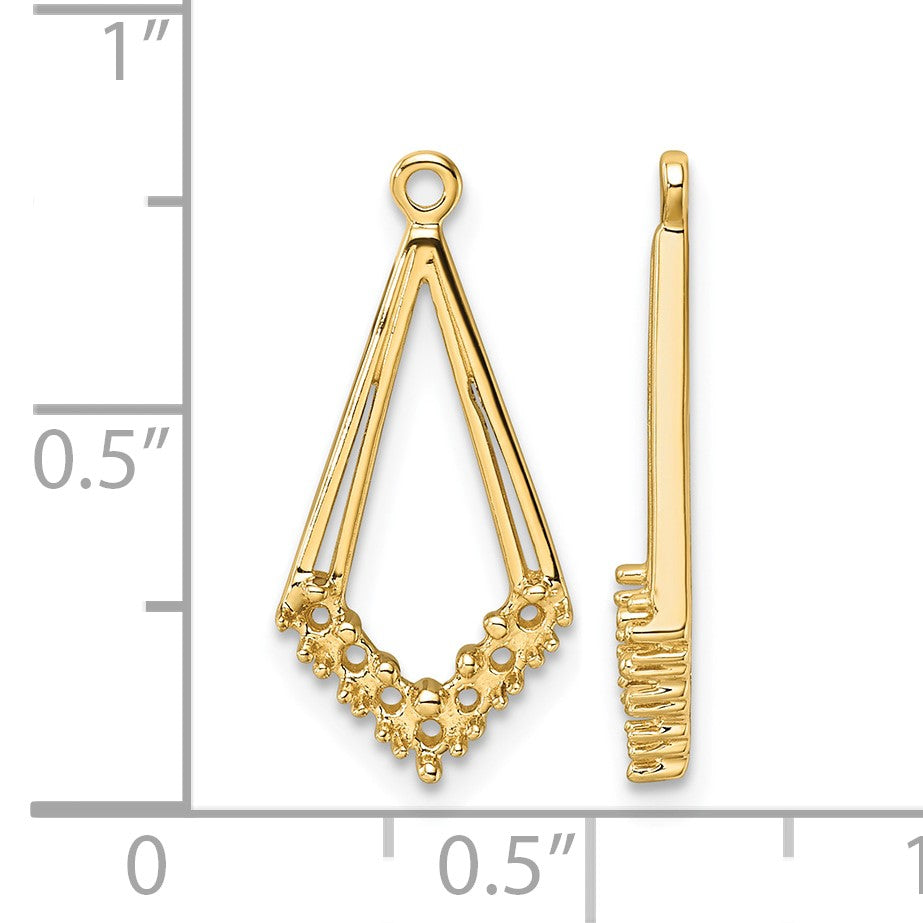 14k Kite-Shaped Diamond Earring Jacket Mountings
