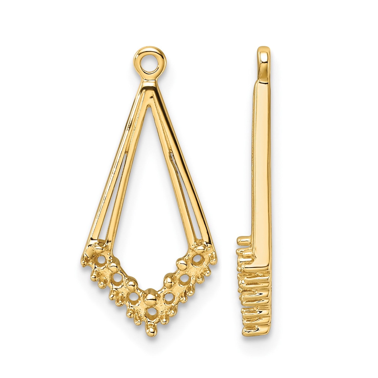 14k Kite-Shaped Diamond Earring Jacket Mountings