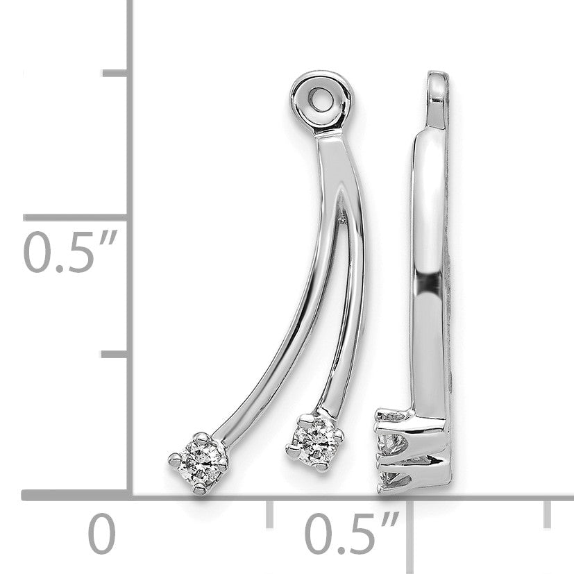14k White Gold 2-Stone Dangle Diamond Earring Jacket Mountings