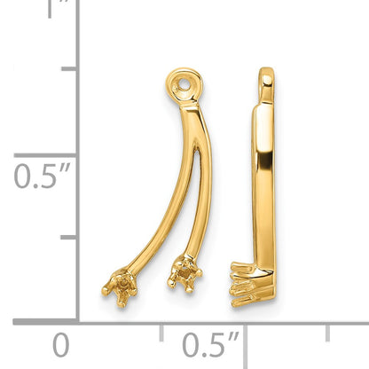 14k 2-Stone Dangle Diamond Earring Jacket Mountings