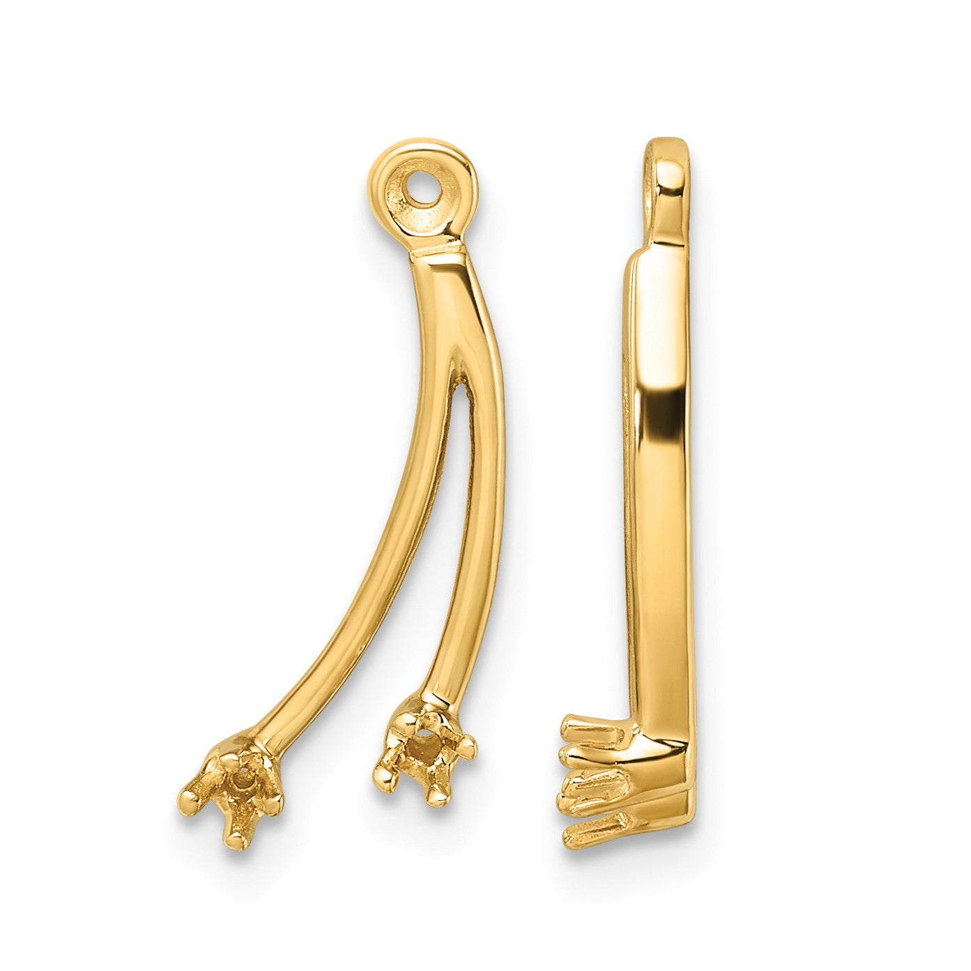 14k 2-Stone Dangle Diamond Earring Jacket Mountings