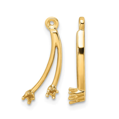 14k 2-Stone Dangle Diamond Earring Jacket Mountings