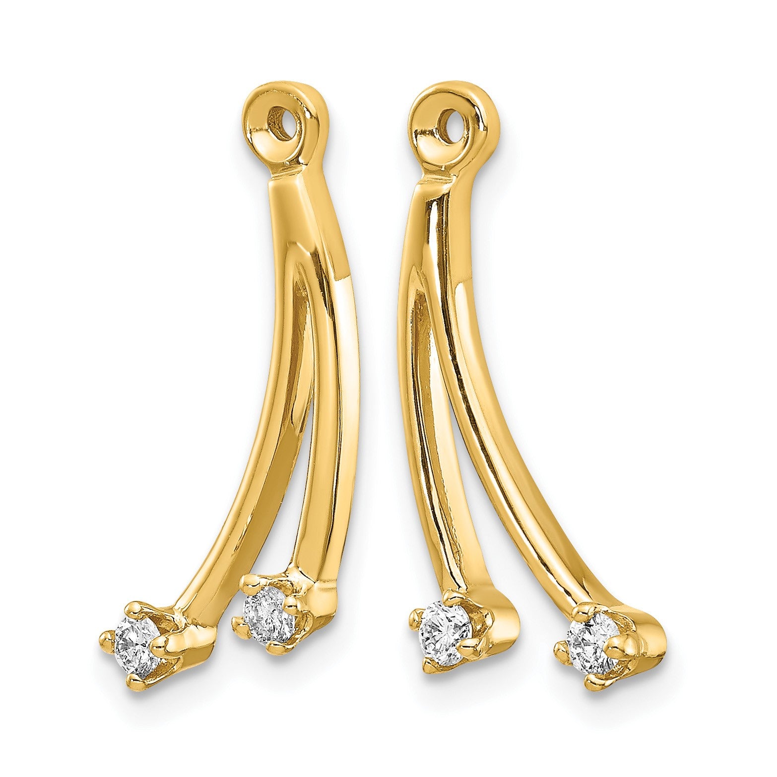 14k 2-Stone Dangle 1/8 carat Diamond Earring Jackets