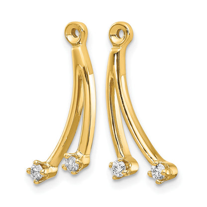 14k 2-Stone Dangle 1/8 carat Diamond Earring Jackets